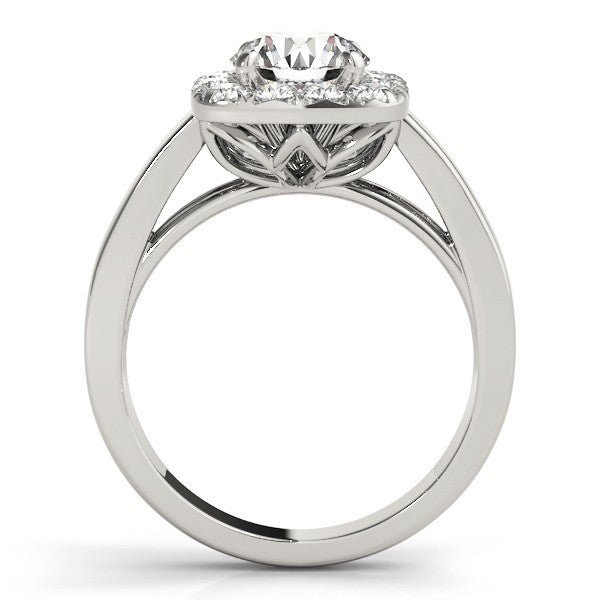 Lab Grown Round Cut Diamond Halo Engagement Ring