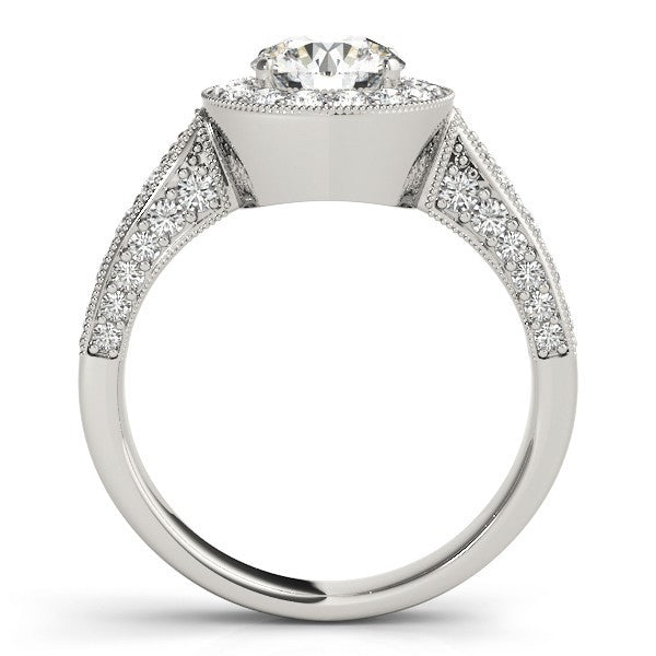 Lab Grown Round Diamond Halo Engagement Ring