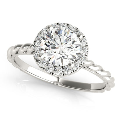 Lab-Grown Diamond Halo Engagement Ring in Platinum