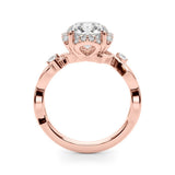 Lab-Grown Round Cut Diamond Halo Engagement Ring Platinum
