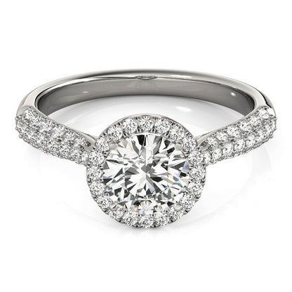 Lab Grown Round Diamond Halo Engagement Ring 
