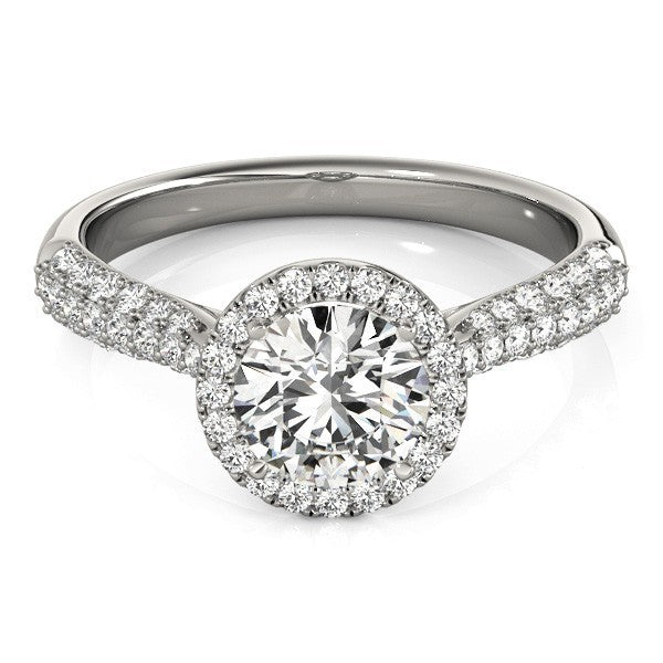 Lab Grown Round Diamond Halo Engagement Ring 