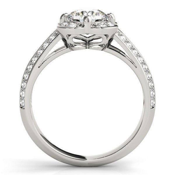Lab Grown Round Cut Diamond Halo Engagement Ring