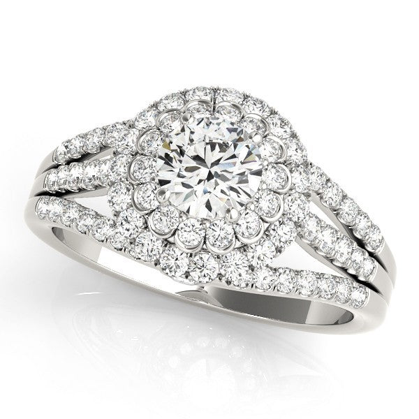 Lab Grown Round Diamond Halo Engagement Ring