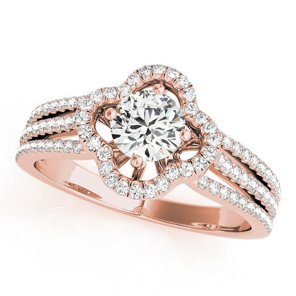 Lab Grown Round Diamond Halo Engagement Ring 