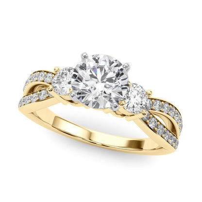 Platinum Lab Grown Diamond Designer Trilogy Engagement Ring - 2.0CT DE/VS