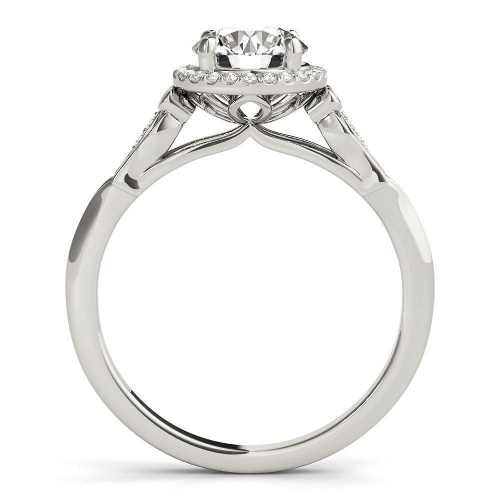 0.50-2.00 Ct DE/VS Lab-Grown Diamond Halo Engagement Ring in Platinum