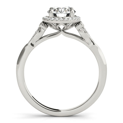 0.50-2.00 Ct DE/VS Lab-Grown Diamond Halo Engagement Ring in Platinum