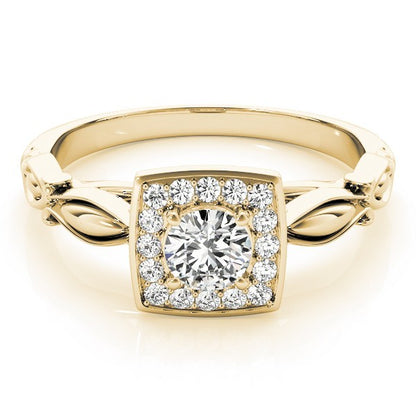 Lab Grown Round Diamond Halo Engagement Ring 