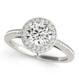 Lab Grown Round Diamond Halo Engagement Ring