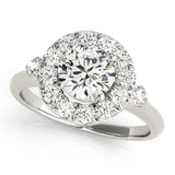 Lab Grown Round Diamond Halo Engagement Ring