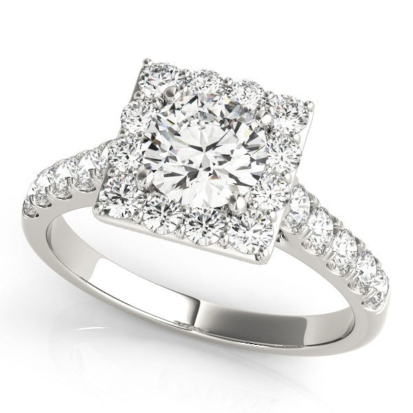2.00Ct DE/VS Lab Grown Round Diamond Halo Engagement Ring in Platinum