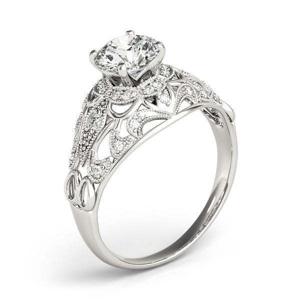 Lab Grown Round Diamond Halo Engagement Ring