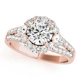 Lab Grown Round Diamond Halo Engagement Ring