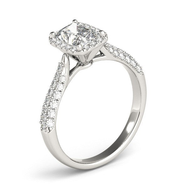 Lab Grown Emarald Diamond Halo Engagement