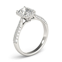 Lab Grown Emarald Diamond Halo Engagement
