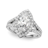 2.00Ct DE/VS Lab Grown Marquise Diamond Halo Engagement Ring Platinum