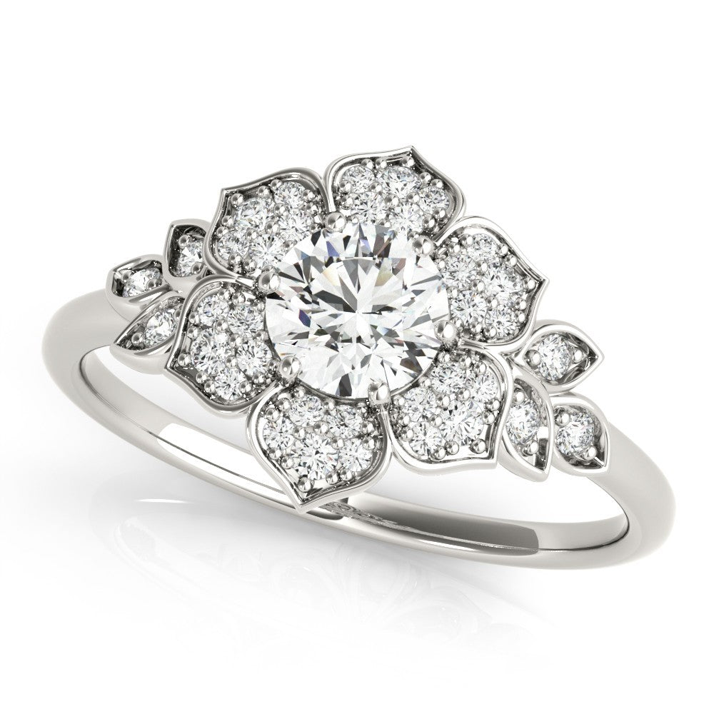 Lab-Grown Diamond Halo Engagement Ring in Platinum