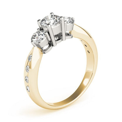 0.50Ct To 2.00Ct DE/VS Lab Grown Round Diamond 3 Stone Engagement Ring Platinum