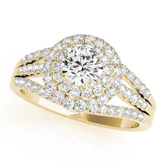 Lab Grown Round Diamond Halo Engagement Ring