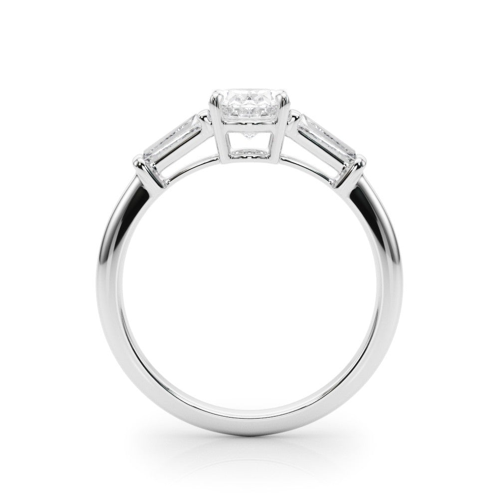 Lab-Grown Oval Diamond 3 Stone Engagement Ring
