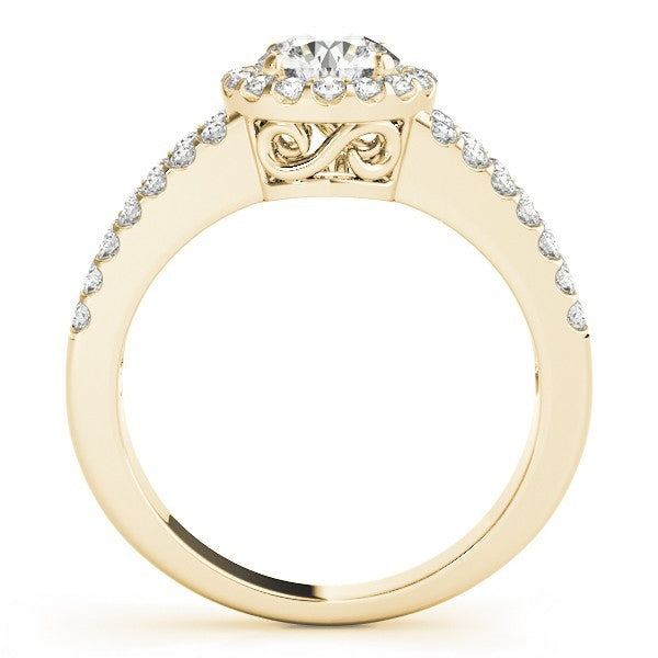 Lab Grown Round Diamond Halo Engagement Ring 