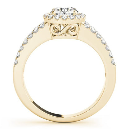 Lab Grown Round Diamond Halo Engagement Ring 