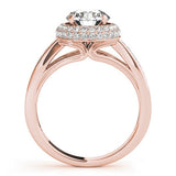 Lab Grown Round Diamond Halo Engagement Ring
