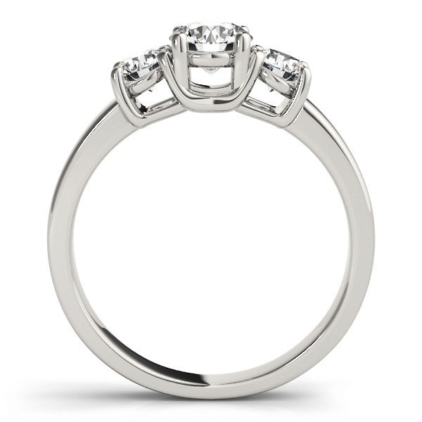 Lab Grown Round Diamond 3 Stone Engagement Ring Platinum