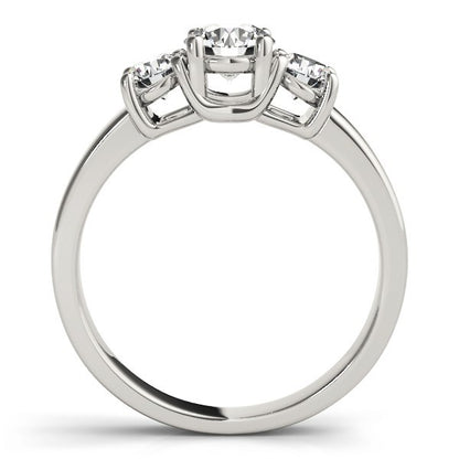 Lab Grown Round Diamond 3 Stone Engagement Ring Platinum