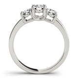 Lab Grown Round Diamond 3 Stone Engagement Ring Platinum