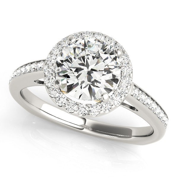 Lab Grown Round Diamond Halo Engagement Ring