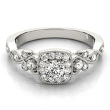 Lab Grown Round Diamond Halo Engagement Ring 