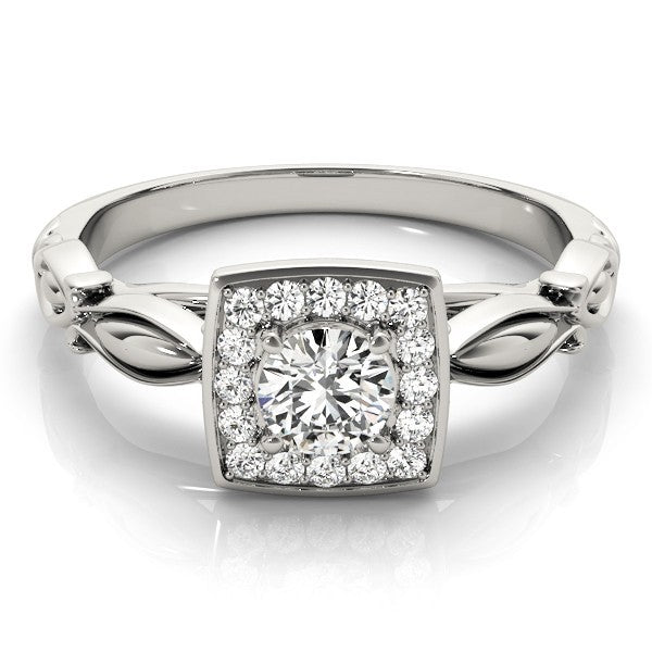 Lab Grown Round Diamond Halo Engagement Ring 