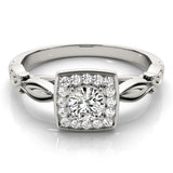 Lab Grown Round Diamond Halo Engagement Ring 