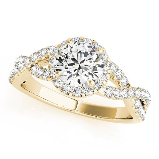 Lab Grown Round Diamond Halo Engagement Ring