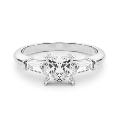 Lab-Grown Square Cut Diamond 3 Stone Engagement Ring
