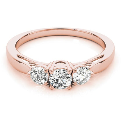 Lab Grown Round Diamond Prong Set 3 Stone Engagement Ring Platinum In DE/VS 2.00Ct