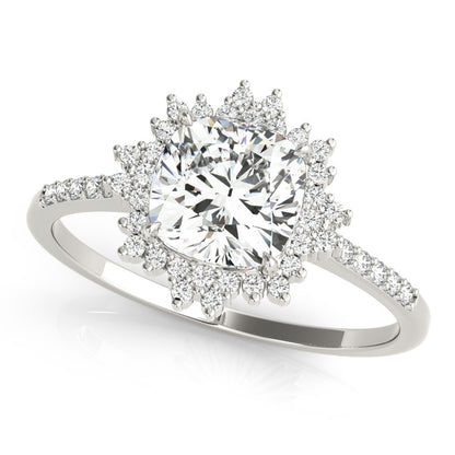 Lab-Grown Diamond Halo Engagement Ring in Platinum UK Hallmarked