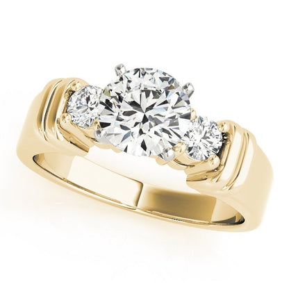 Lab Grown Round Diamond 3 Stone Engagement Ring