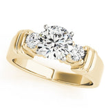 Lab Grown Round Diamond 3 Stone Engagement Ring