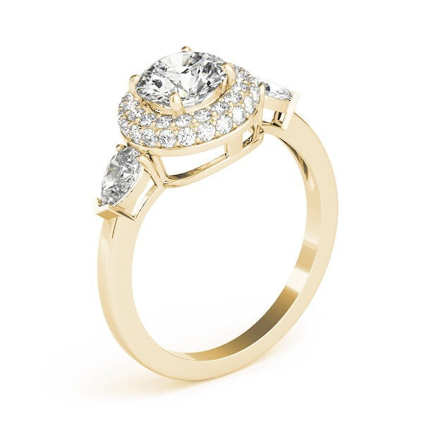 Lab Grown Round Diamond Halo Engagement Ring