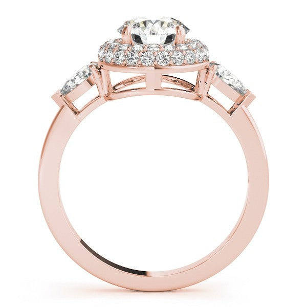 Lab Grown Round Diamond Halo Engagement Ring