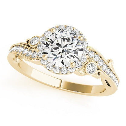 Lab Grown Round Diamond Halo Engagement Ring