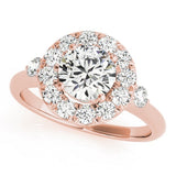 Lab Grown Round Diamond Halo Engagement Ring