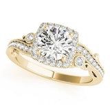 Lab Grown Round Diamond Halo Engagement Ring