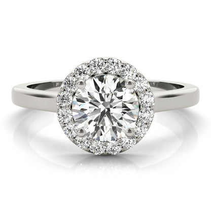 Lab-Grown Diamond Halo Engagement Ring in Platinum