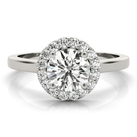 Lab-Grown Diamond Halo Engagement Ring in Platinum