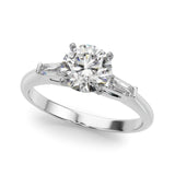 Lab-Grown Round Cut Diamond 3 Stone Engagement Ring 950 Platinum
