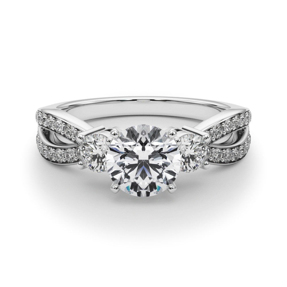 Diamond ring with a white background